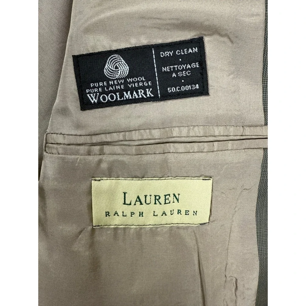 Lauren Ralph Lauren Wool Blazer Jacket Men's 42L Gray Sport Coat Made in‎ Canada